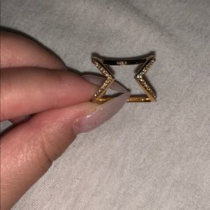 Michael Kors Gold Open Arrow Motif Ring Size - 6